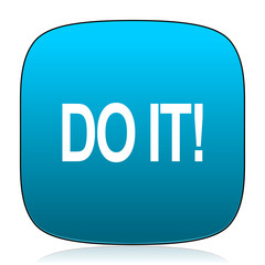 Aufkleber - do it blue icon