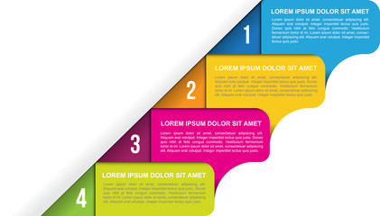 Aufkleber - Vector background with four colored labels and with numbers