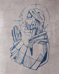 Sticker - Jesus Praying