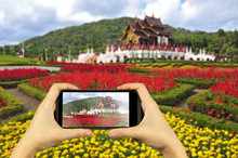 Royal Flora Park In Chiangmai, Thailand. Taking Photo On Smart P