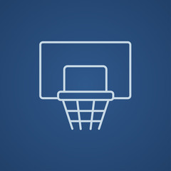 Poster - Basketball hoop line icon.