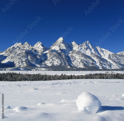 Fotografija  Grand Teton mountain range pinnacles in the Rocky mountains in the Grand Teton N