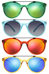 Poster - sunglasses isolated on white background in various colors