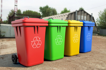 Poster - Multicoloured Garbage Trash Bins