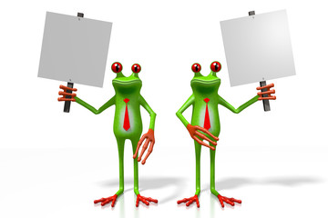 Sticker - 3D frogs with signposts