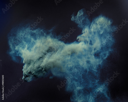 Conceptual cloud of a blue dust