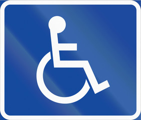 Wall Mural - Road sign used in Sweden - Symbol plate for specified vehicle or road user category (handicapped)