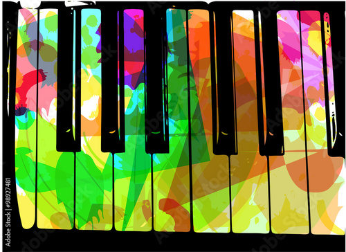 Dekoracja na wymiar  kolorowa-ilustracja-fortepianowa
