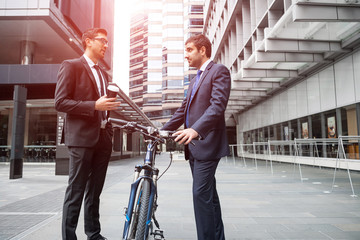 Wall Mural - Two businessmen having walk