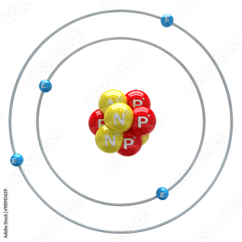 Beryllium atom on a white background Stock Illustration | Adobe Stock