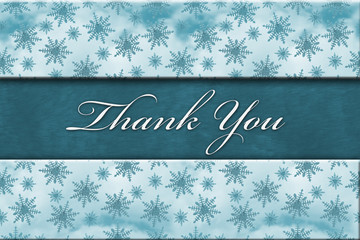 Blue Snowflake Background with Thank You Message