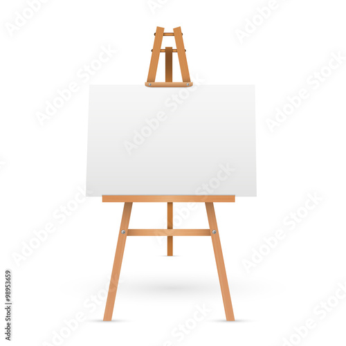 Fotomural Wooden easel with blank canvas