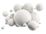 Fototapeta Perspektywa 3d - abstract group of white spheres on white