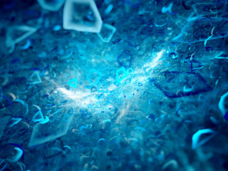 Wall Mural - cosmic explosion in space with particles