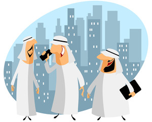 Wall Mural - Three arabic businessmen