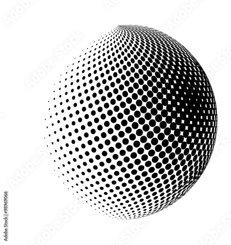 Fotografía halftone globe, sphere vector logo symbol, icon, design