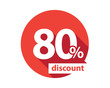 © vectorlia - 80 percent discount red circle