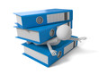 © Jane - 3d people with some Ring Binders. 3d image. Isolated white background