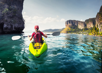 Lady with kayak