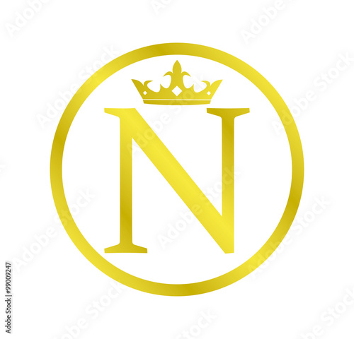 Alphabet Golden Circle Letter N With Crown Buy This Stock Vector And Explore Similar Vectors At Adobe Stock Adobe Stock
