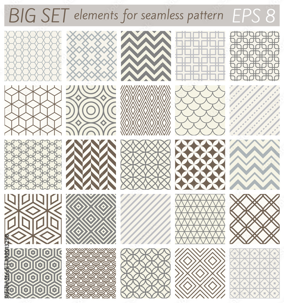 Big set elements for samples geometric vector patterns - obrazy, fototapety, plakaty 