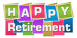 Happy Retirement Colorful Squares Stripes 