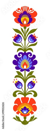 Naklejka na meble Polish folk flowers papercut