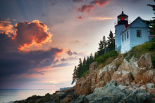 Sunset At Bass Harbor Lighthouse