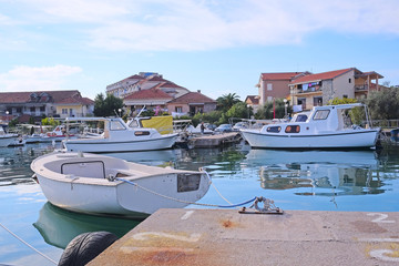 Wall Mural - The image of an oared boat