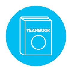 Sticker - Yearbook line icon.