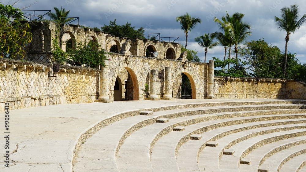 Amphitheater at Altos de Chavon in La Romana, Dominican Republic - obrazy, fototapety, plakaty 