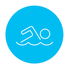 Poster - Swimmer line icon.