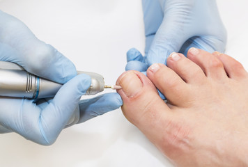 process of pedicure at beauty salon