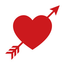 Lovestruck Or Arrow Through Heart Flat Icon For Apps And Websites