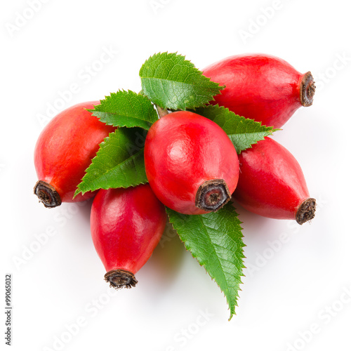 Obraz w ramie Rose hip isolated on a white background.