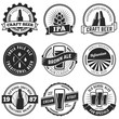 Set of vintage craft beer labels and emblems. Vector beer badges
