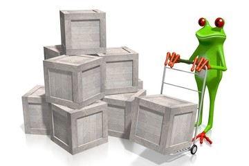 Canvas Print - Delivery concept with 3D frog