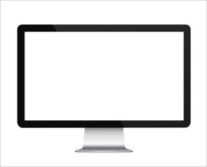 Wall Mural - computer display with blank white screen isolated. vector illustration