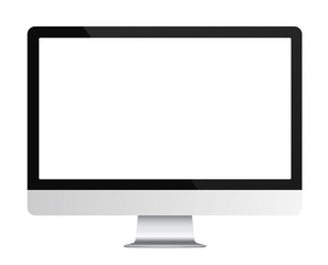 Wall Mural - computer display with blank white screen isolated. vector illustration