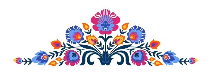 Polish folk papercut style flowers