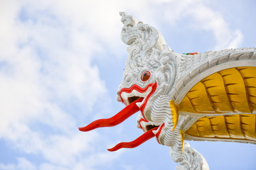 fabulous serpent at the temple of thailand