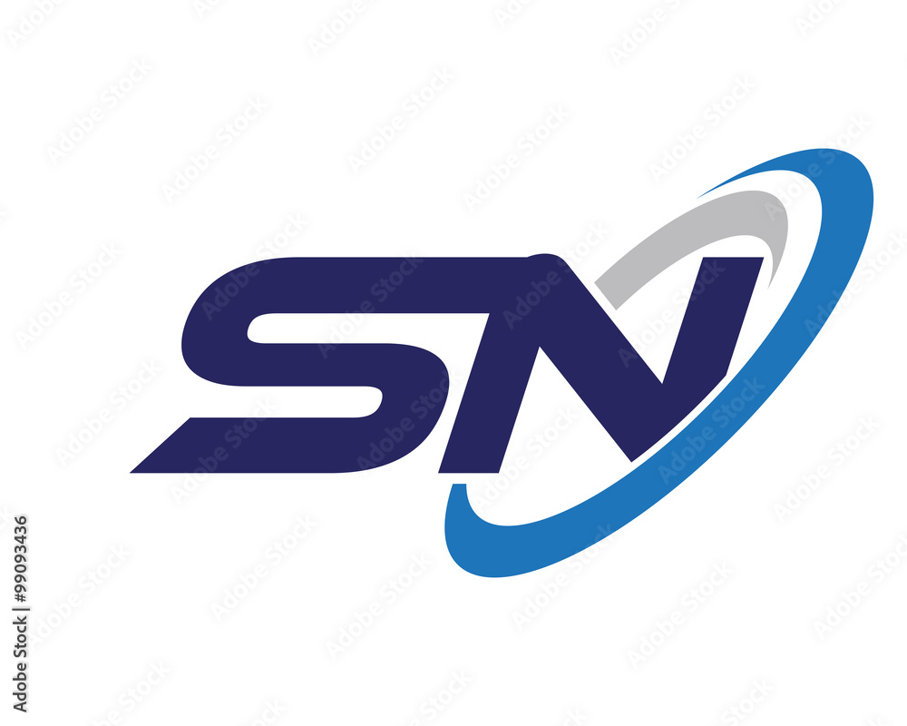 SN Letter Swoosh Network Logo Stock Vector | Adobe Stock