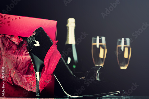 champagne and heels