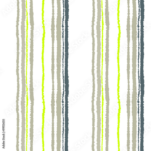 Naklejka na szybę Seamless strip pattern. Vertical lines with torn paper effect. Shred edge background. Cold soft gray, olive, white colors. Winter theme. Vector