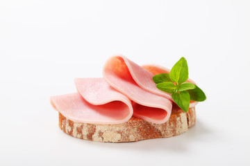 Canvas Print - Slice of bread with ham