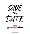 Save the date hand lettering vector handmade calligraphy.