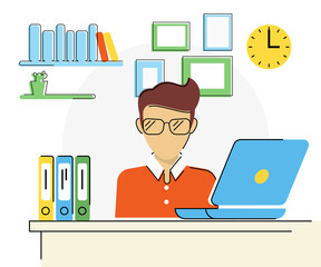 Wall Mural - man with laptop