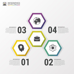 Hexagon style infographics. Modern design template. Vector illustration