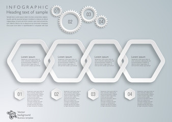 Wall Mural - infographics vector background hexagon