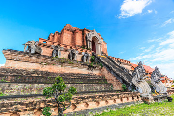 Wat Chedi Luang in Chiangmai province of Thailand